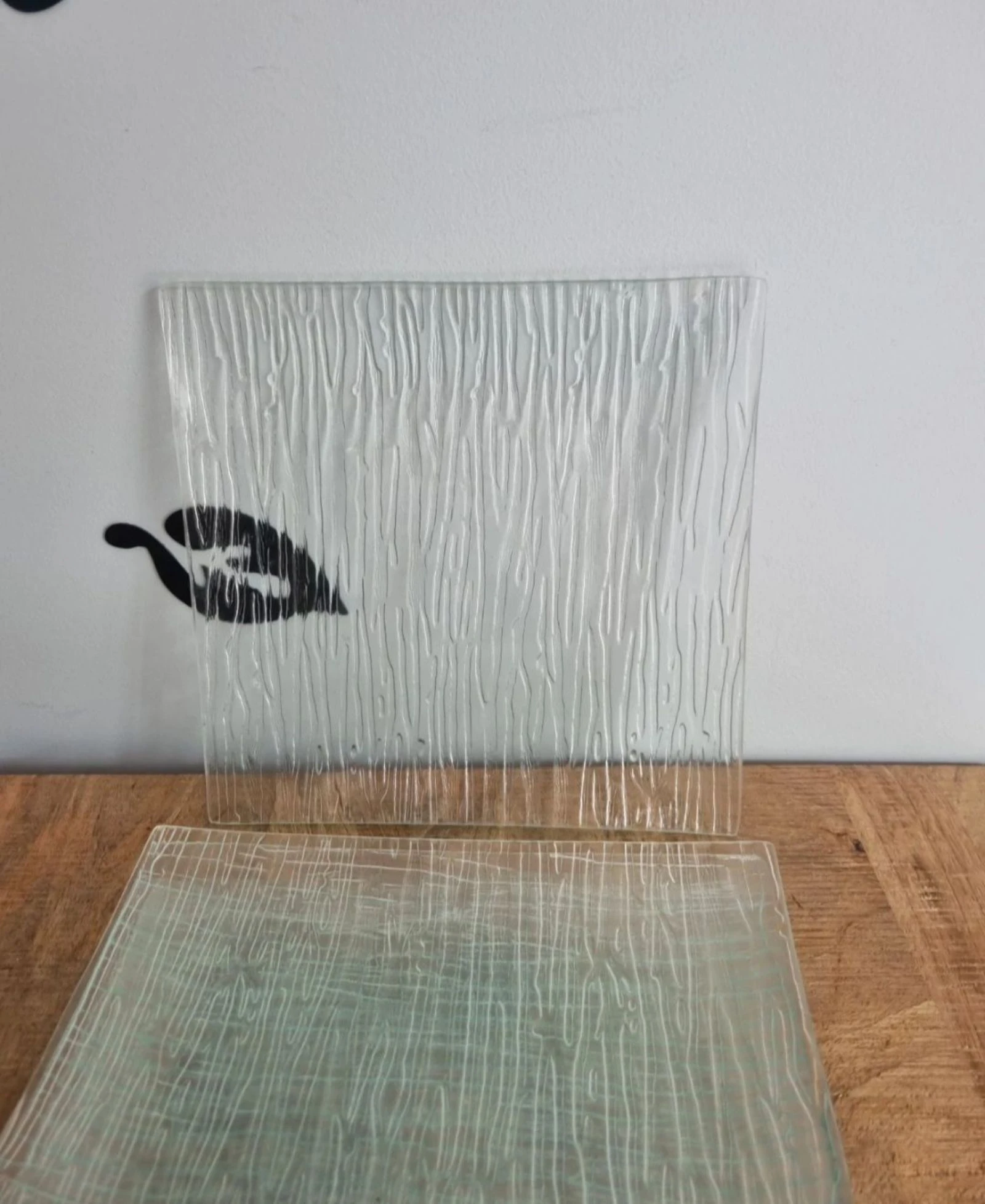 6 grandes assiettes carrées en verre design - 26x26 cm – photo 2